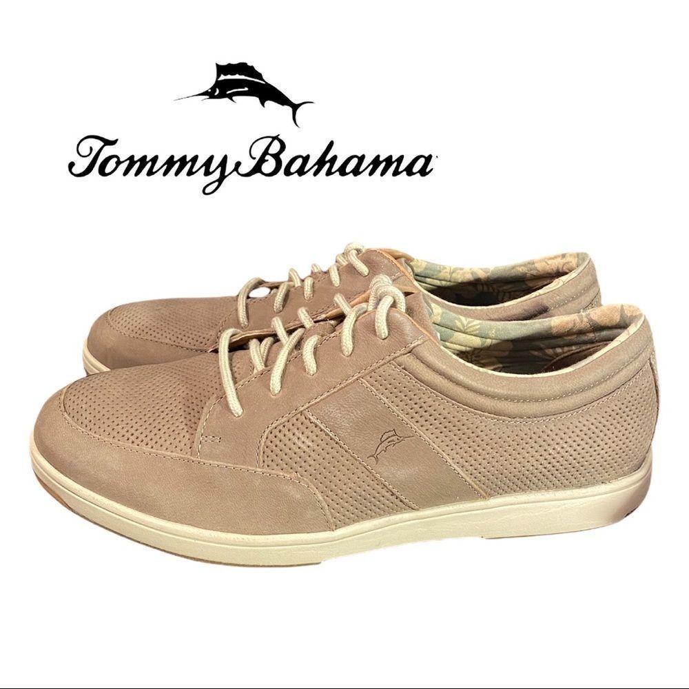 NEW Tommy Bahama "Island Authentic" Perforated Leather Sneakers 8